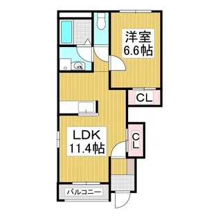 エバー・プレイス【1階】の間取り