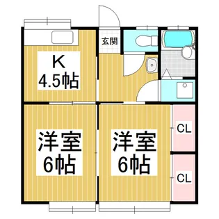 ハイツリハル【5号室】の間取り