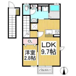 シェリーロ【201号室】の間取り