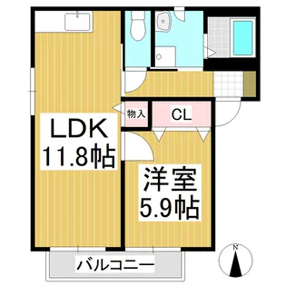 シャーメゾンビビット【A201号室】の間取り