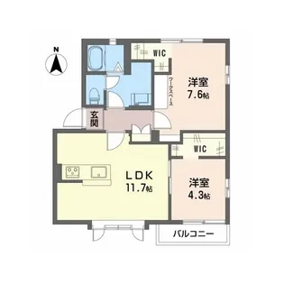 フレグランス永田A【201号室】の間取り