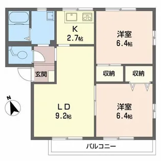フレグランス小泉 A【202号室】の間取り
