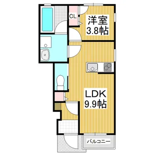 ラッキーリバー【B104号室】の間取り