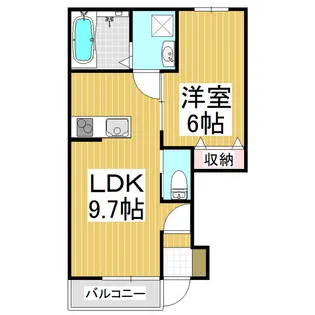 ラッキーリバー【B103号室】の間取り