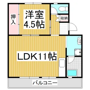 ビレッジハウス駒ヶ根2号棟【104号室】の間取り