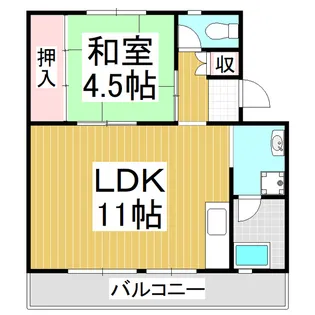 ビレッジハウス駒ヶ根2号棟【502号室】の間取り