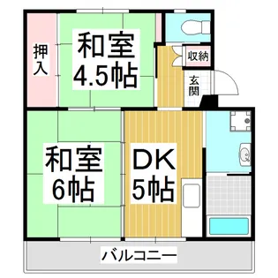 ビレッジハウス駒ヶ根2号棟【203号室】の間取り