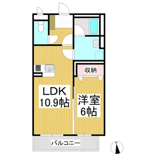 ディアコート中央【105号室】の間取り