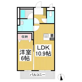 ディアコート中央【303号室】の間取り