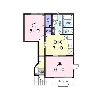 フラワーサンヒルズB【102号室】の間取り