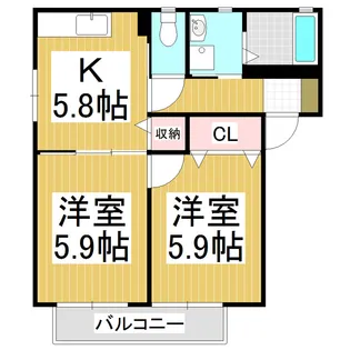 バリュージュ大宮 A【101号室】の間取り