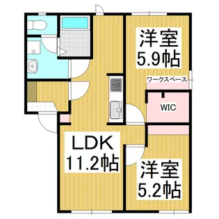 サンハイム山岡 B棟【1階】の間取り