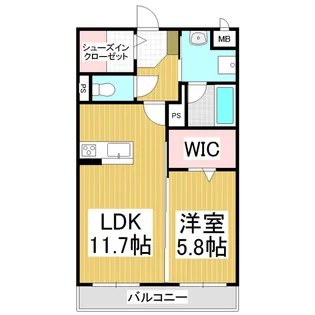 ベルデ平田【202号室】の間取り