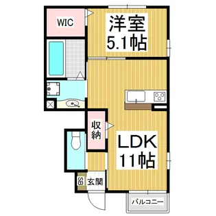 ナイスリバー【1階】の間取り