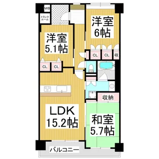 サーパス千歳町通り【1203号室】の間取り
