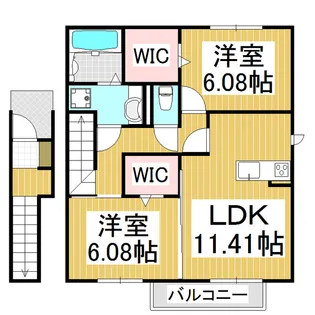 グランデ宮乃前【202号室】の間取り