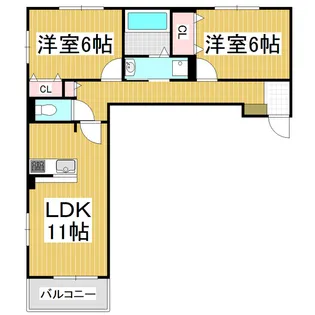 イースト・カーサ C【201号室】の間取り