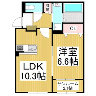 イースト カーサ A【103号室】の間取り
