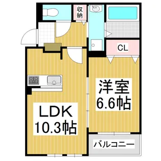 イースト カーサ A【203号室】の間取り