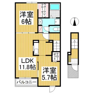 トリニティ岩村田Ⅱ【2階】の間取り