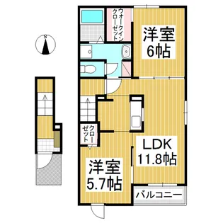トリニティ岩村田Ⅱ【2階】の間取り