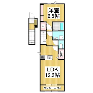 ワーズワースB【203号室】の間取り