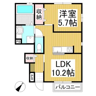 レウニール宮前【101号室】の間取り