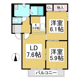 ソレイユタカノ A【202号室】の間取り
