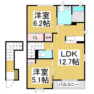 パーシモン【203号室】の間取り