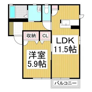 サニーコート A【102号室】の間取り