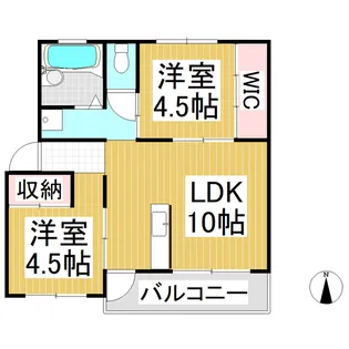 ペイ・ルミエール長野【4階】の間取り