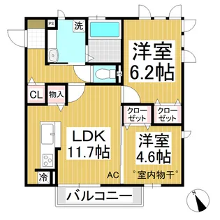 ル・ボア・ラ・ロシニョル墨坂【2階】の間取り
