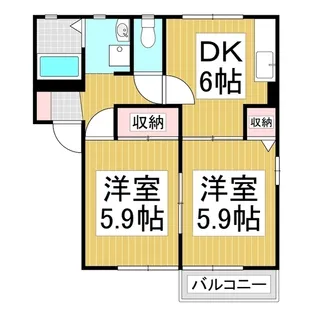 フォーレスフラワーA【102号室】の間取り