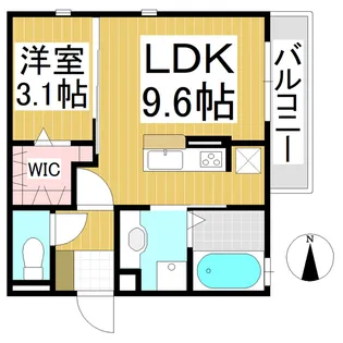 スクエアパレット【205号室】の間取り