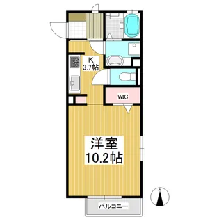 ロイヤル カーロ A棟【201号室】の間取り