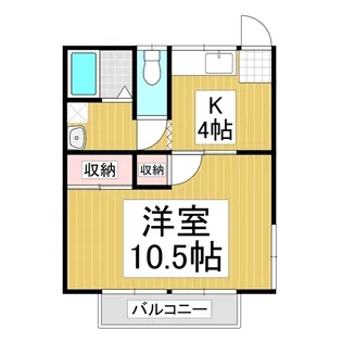 コーポ信州【1号室】の間取り