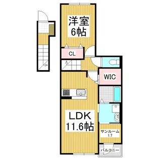 カーサメヌエット A【2階】の間取り