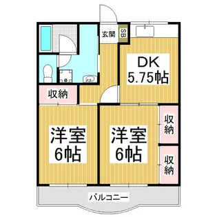 コア伊那北【205号室】の間取り