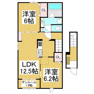 コマクサ【201号室】の間取り