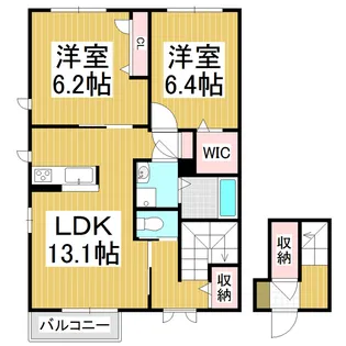 ボナールコートKATAMA【202号室】の間取り