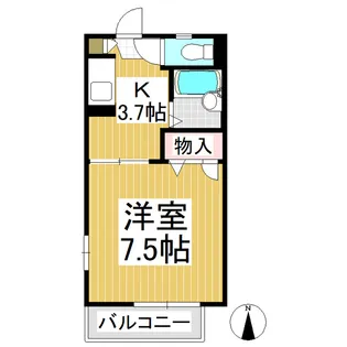 フェアリーミサキ B棟【102号室】の間取り