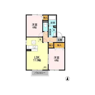 エリシアン つかまB【102号室】の間取り