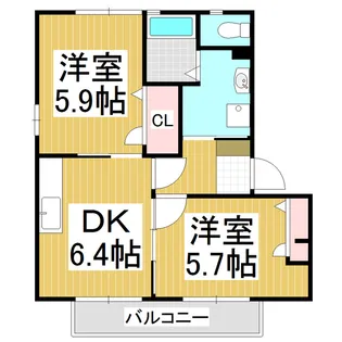 パストラル宮下 B【202号室】の間取り