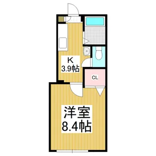 シャンブル【101号室】の間取り