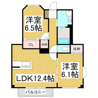 フラワーヒル D【1階】の間取り