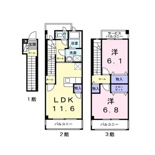 フラワーヒル D【2階】の間取り