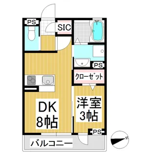 ソレール下之郷【303号室】の間取り