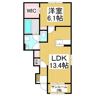 blossom B【105号室】の間取り