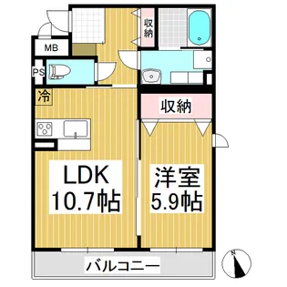 悠ブレインマンション小町【301号室】の間取り