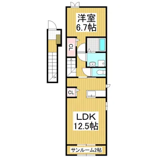 ノイ・オーブ Ⅰ【201号室】の間取り